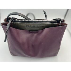 Rag & Bone New York Passenger Leather Merlot Crossbody Bag Zip Top Burgundy Lux